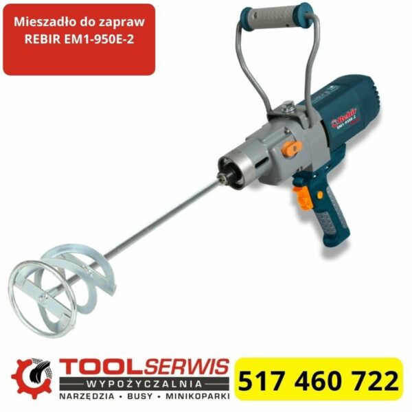 Mieszadło do zapraw EM1-950E-2 950 W z uchwytami i gwintem M14