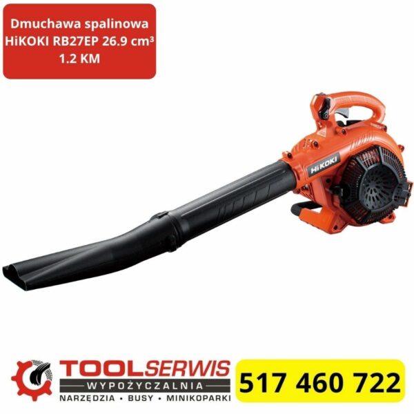 HiKOKI RB27EP podczas zdmuchiwania liści na podjeździe