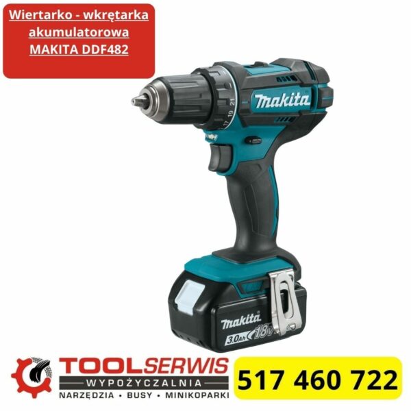 Makita DDF482 podczas wkręcania śruby