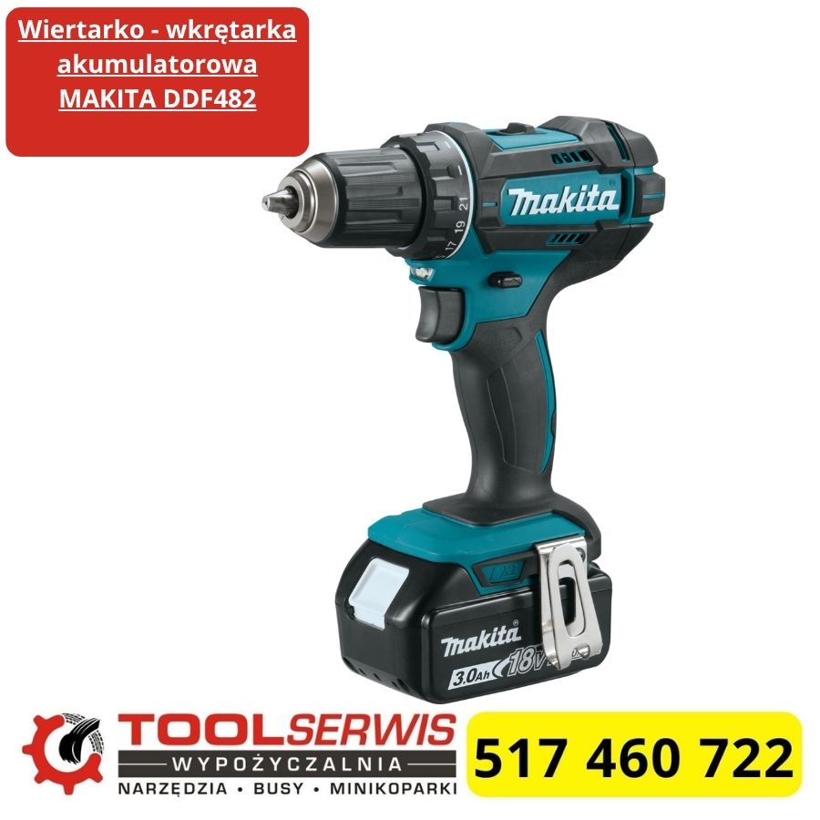Makita DDF482 podczas wkręcania śruby