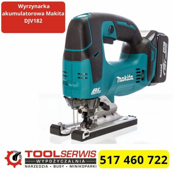 Wyrzynarka Makita DJV182 podczas cięcia materiału