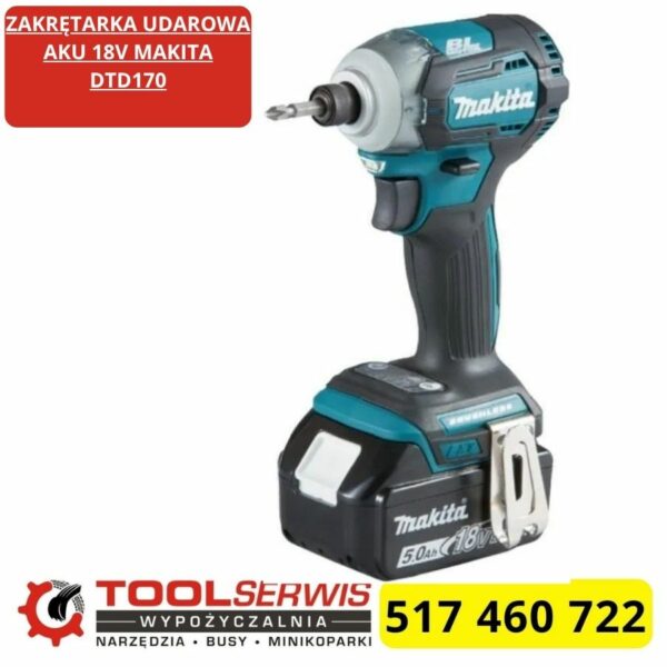 Zakrętarka udarowa Makita DTD170 w trakcie pracy