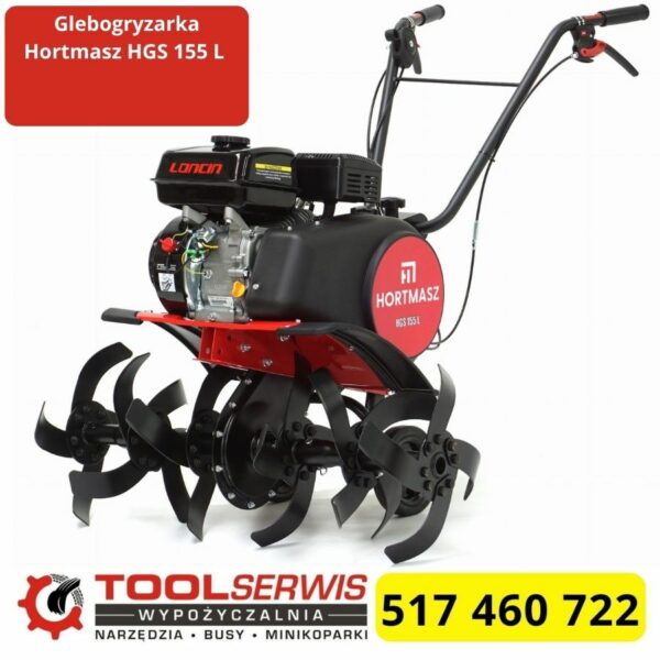 Glebogryzarka HGS 155 L podczas spulchniania gleby w ogrodzie