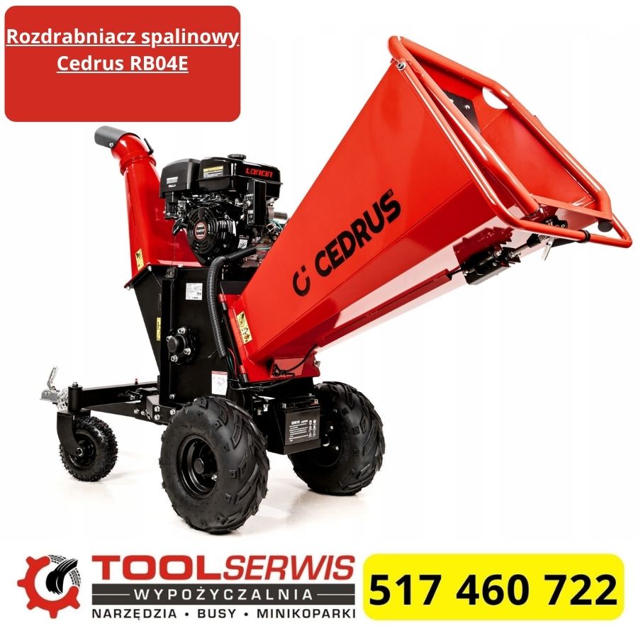 Rębak Dragon RS-100 spalinowy 15 KM do gałęzi i konarów do 10 cm średnicy