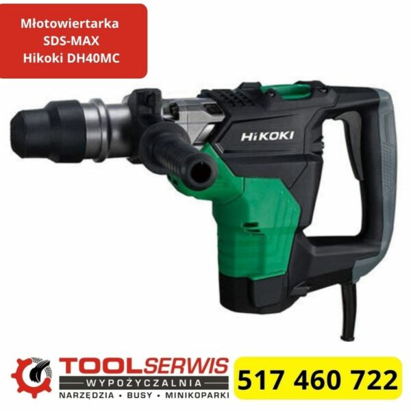 Młotowiertarka HiKOKI DH40MC SDS-MAX podczas kucia w betonie