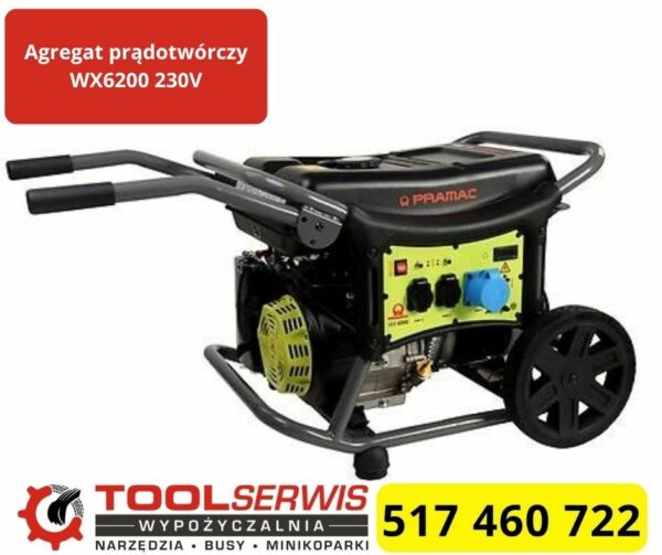 Agregat prądotwórczy WX6200 na ramie z gniazdami 230 V