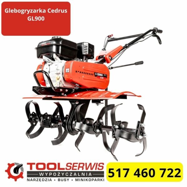 Glebogryzarka Cedrus GL900 podczas pracy na działce