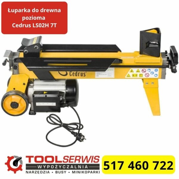 Łuparka do drewna LS02H 7T pozioma z kołami transportowymi