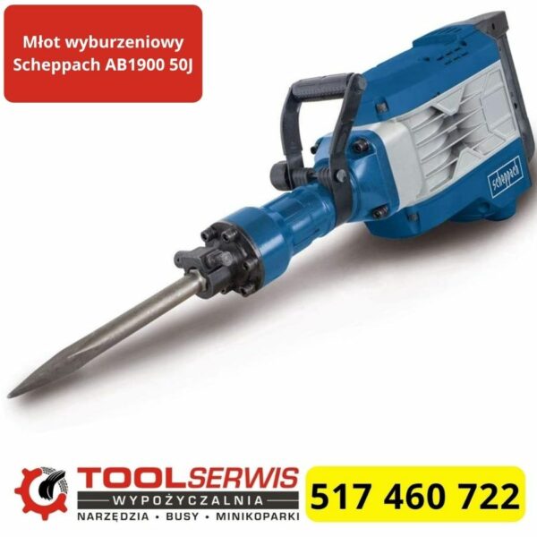 Młot wyburzeniowy Scheppach AB1900 50J 1900 W do kucia betonu