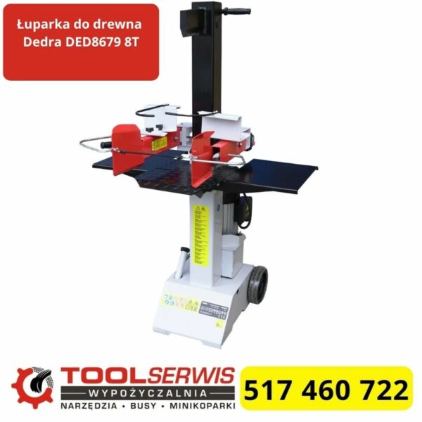 Łuparka do drewna Dedra DED8679 8T pozioma z kołami transportowymi