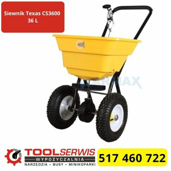 Siewnik-rozsiewacz Texas CS3600 36 L z kołami pneumatycznymi