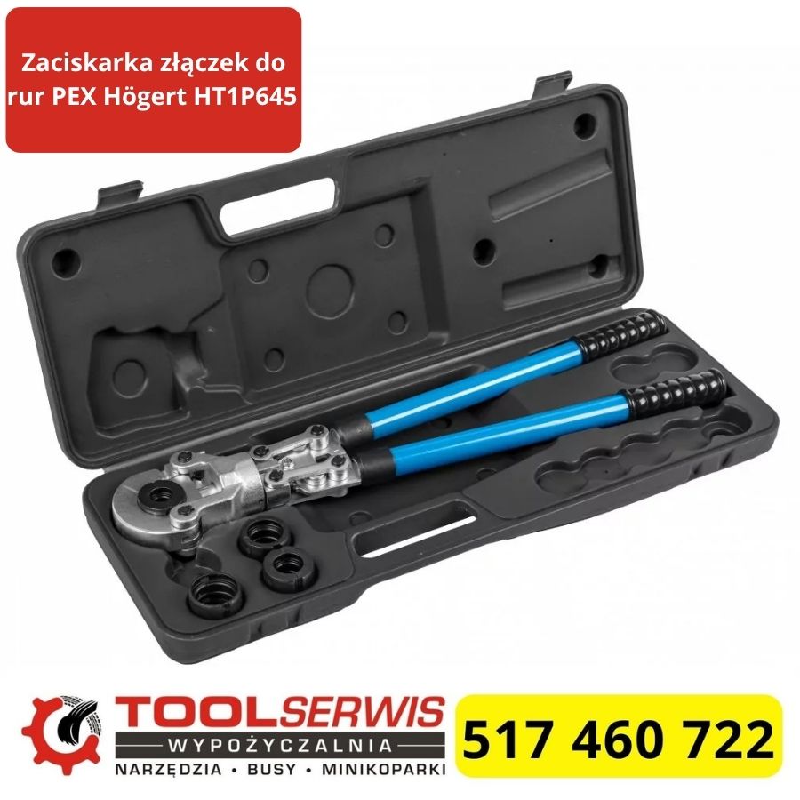 Zaciskarka do rur PEX Högert HT1P645 z matrycami TH 16-32
