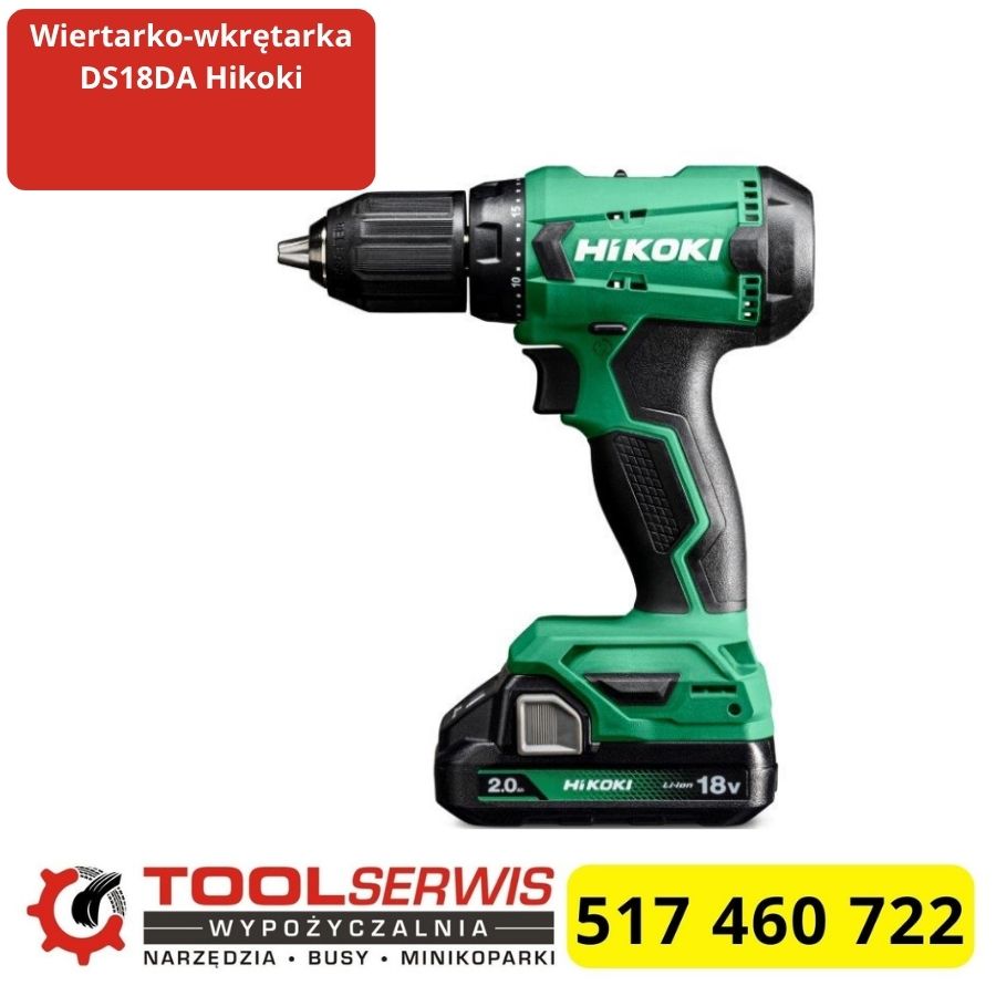 Hikoki DS18DA podczas wkręcania w konstrukcję drewnianą