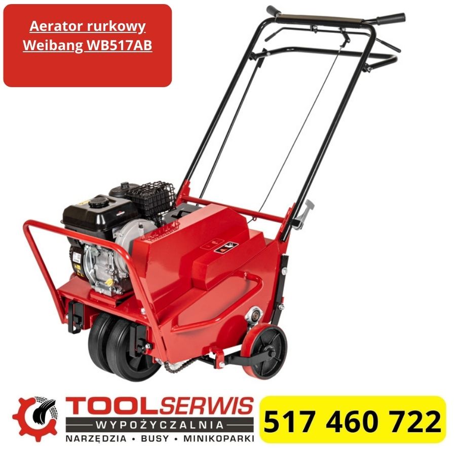 Aerator spalinowy Weibang WB517AB do trawnika, 5 KM, 53 cm szerokości roboczej