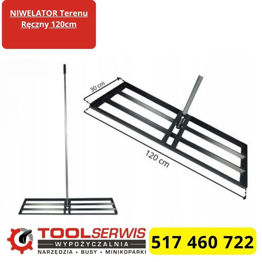 Niwelator terenu ręczny 120x30 – precyzyjne wyrównywanie podłoża