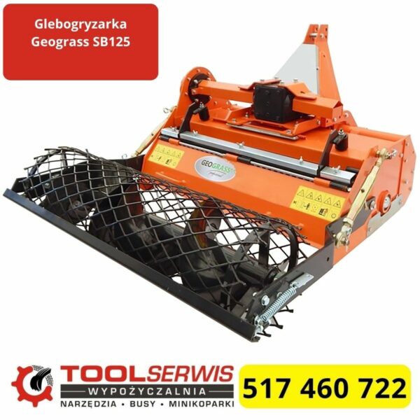Glebogryzarka separacyjna GEOGRASS SB125 podczas przygotowania podłoża pod trawnik